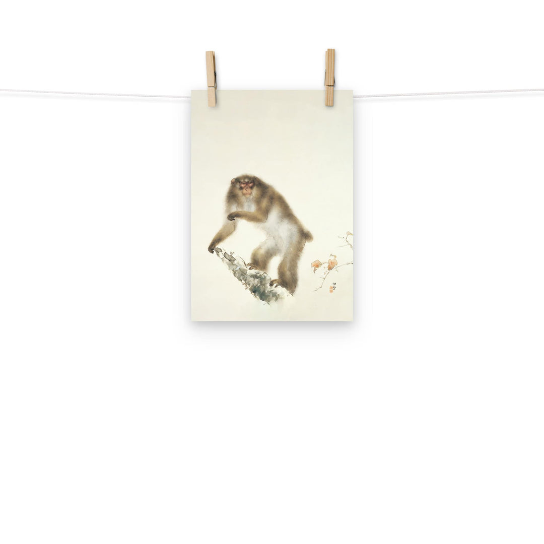 Kansetsu_Hashimoto-Old_Monkey_with_Cherry_in_Autumn_enhanced-matte-paper-poster-_cm_-21x30-cm-min