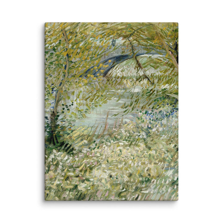 Leinwand - Van Gogh, Seineufer im Frühling an der Pont de Clichy
