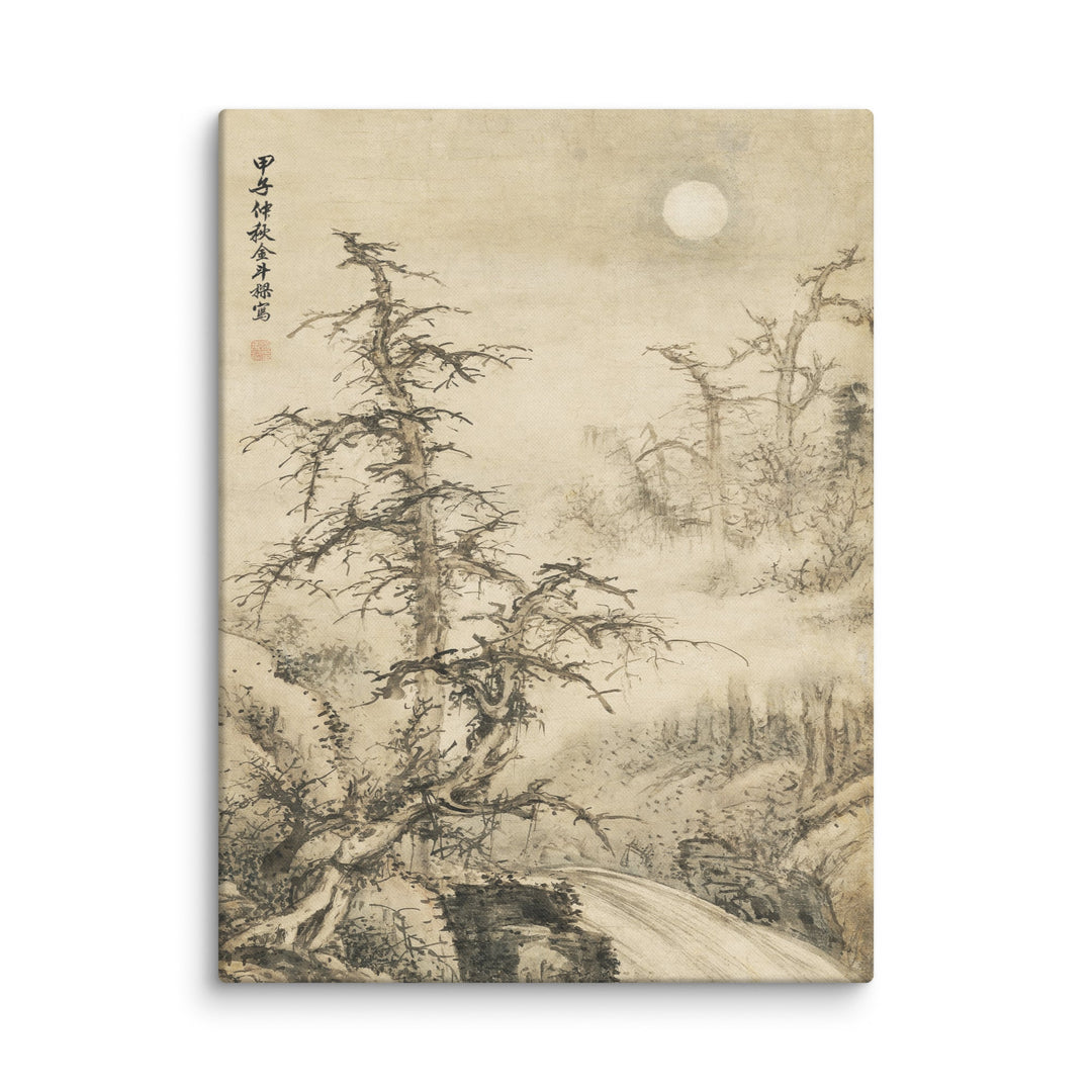 Toile - Paysage d'automne au clair de lune