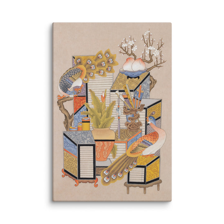 Leinwand - Sehnsucht nach Wissen mit Pfau