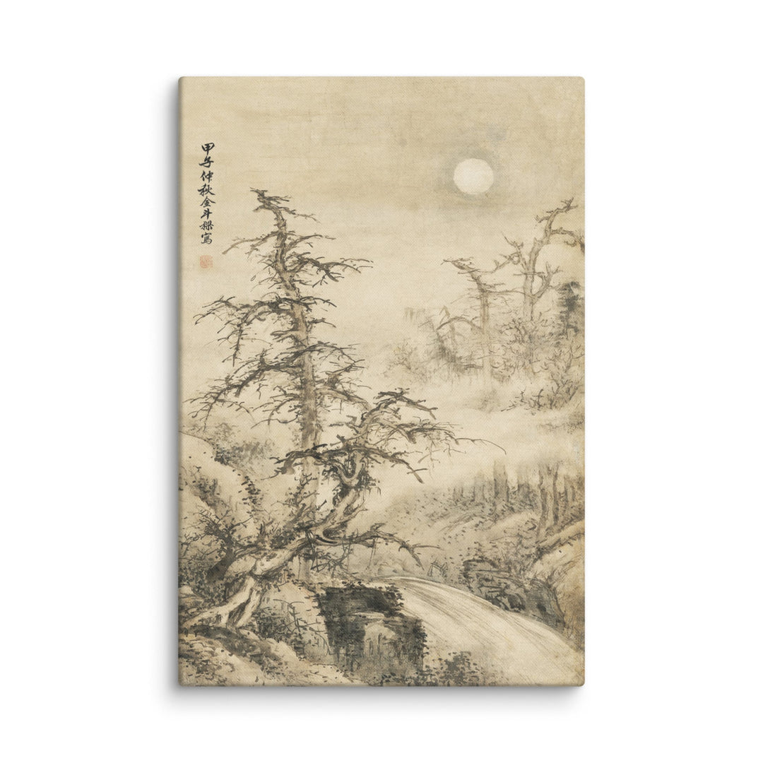 Toile - Paysage d'automne au clair de lune