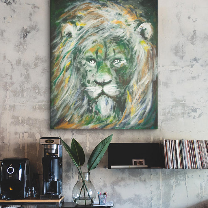 Leinwand - Grüne Löwe, Hyoun Wook Song