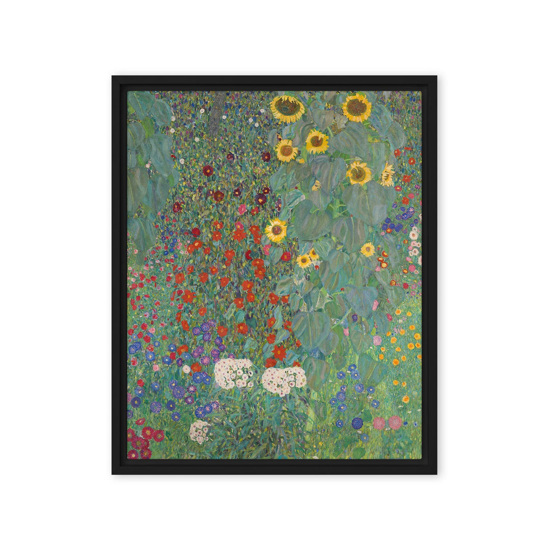 Canvas - Gustav Klimt, Garden with Sunflowers, Garten mit Sonnenblumen ARTLIA Schwarz / 41x51 cm (16″×20″) artlia