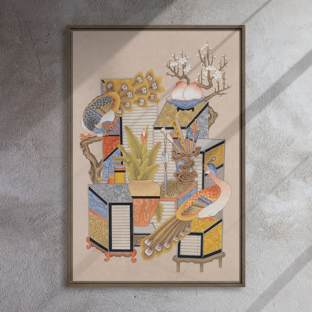 canvas-korean-sehnsucht-nach-wissen-mit-pfau-longing-for-knowledge-with-peacock-seungmin-yoon_4_-min