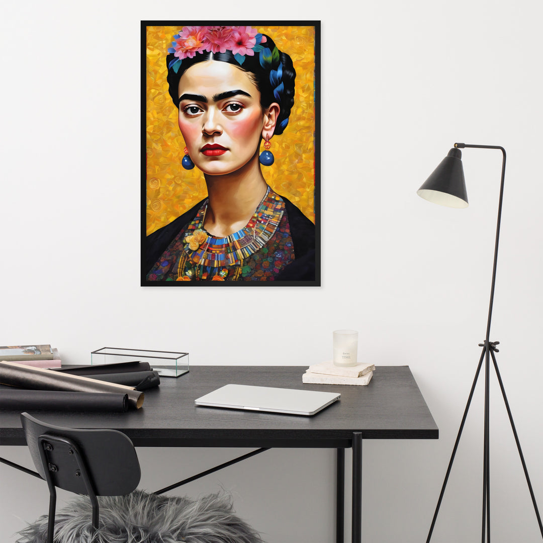 Poster - Frida Kahlo in the style of Gustav Klimt