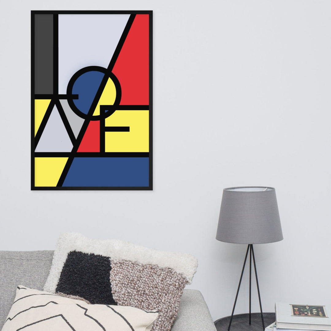 Poster - "LOVE" in de stijl van Mondriaan