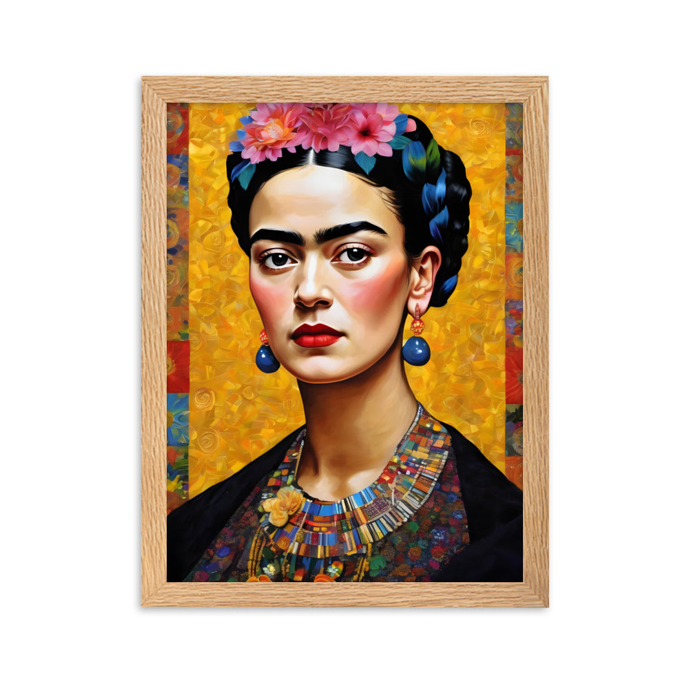 Poster - Frida Kahlo in the style of Gustav Klimt