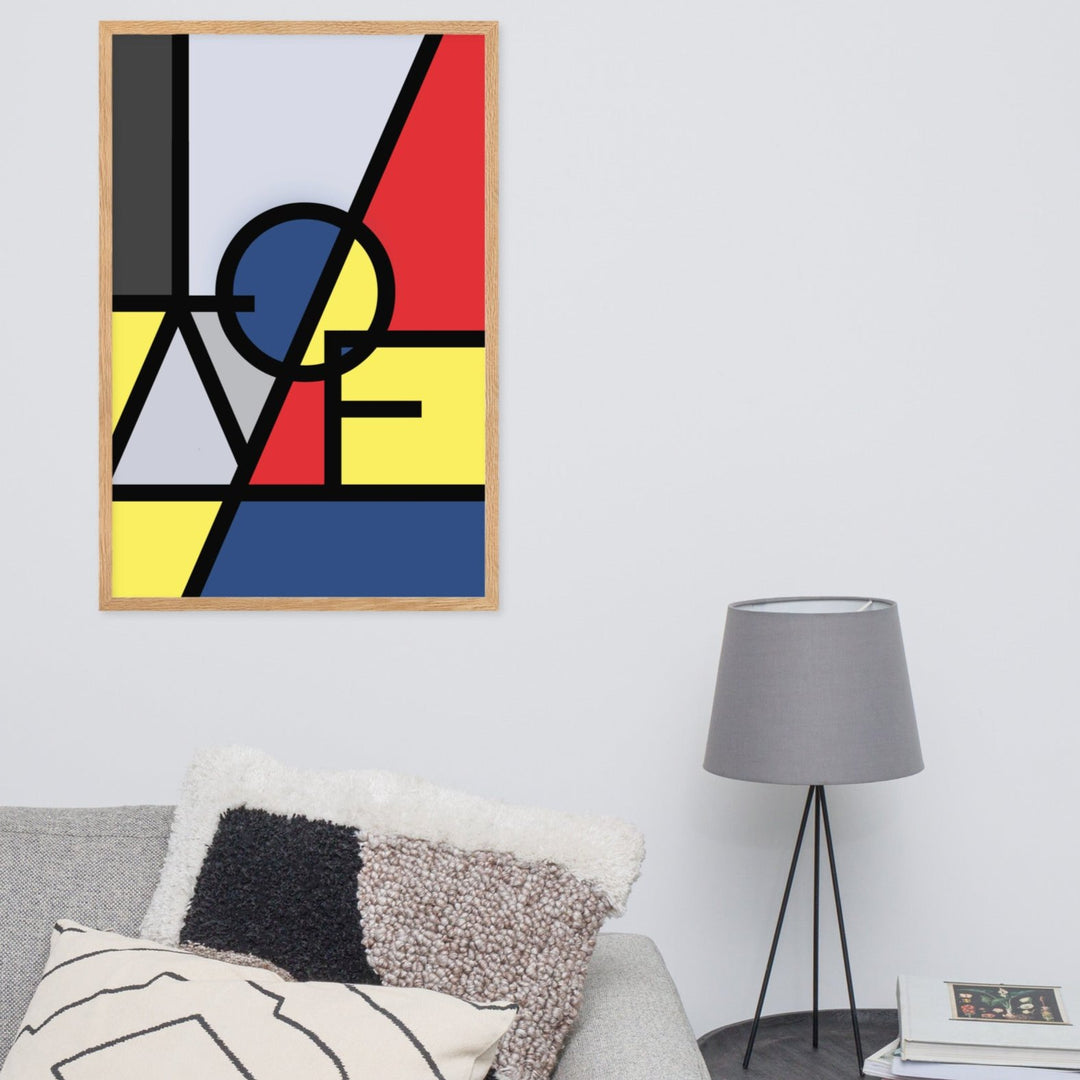 Poster - "LOVE" in de stijl van Mondriaan