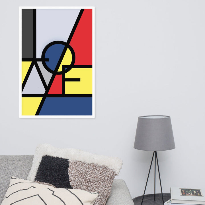 Poster - "LOVE" in de stijl van Mondriaan