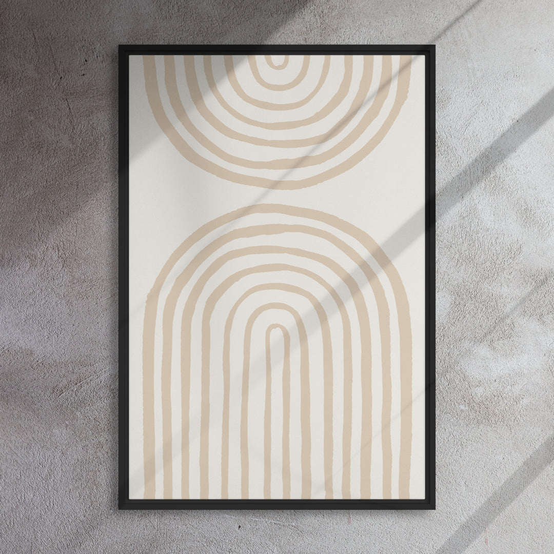 Gerahmte Leinwand - Spiral Arches Beige