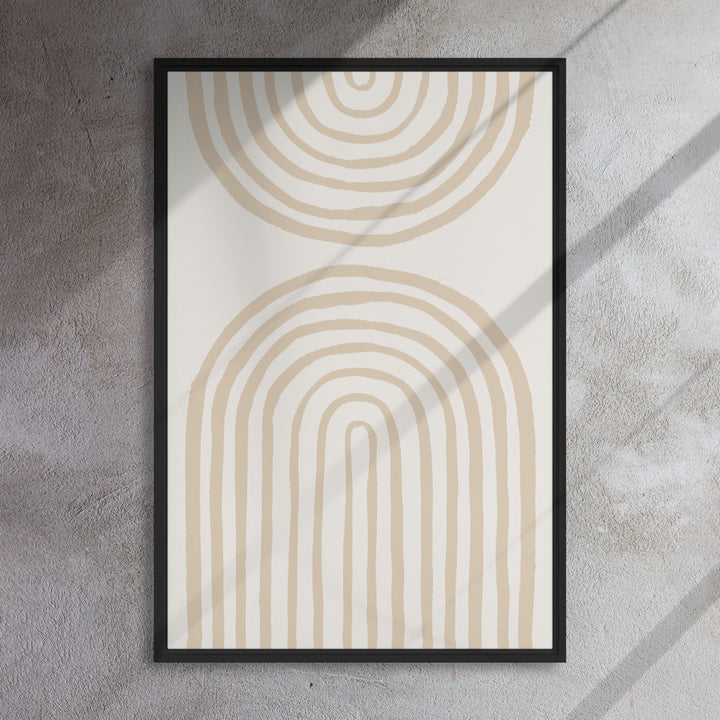 Gerahmte Leinwand - Spiral Arches Beige