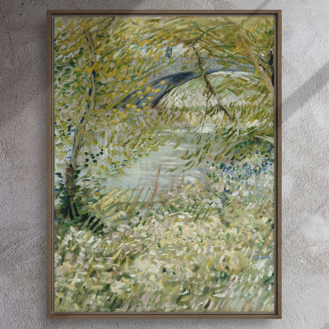 Leinwand - Van Gogh, Seineufer im Frühling an der Pont de Clichy