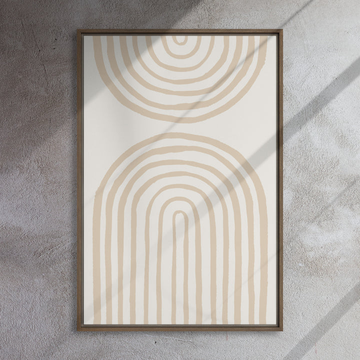 Gerahmte Leinwand - Spiral Arches Beige
