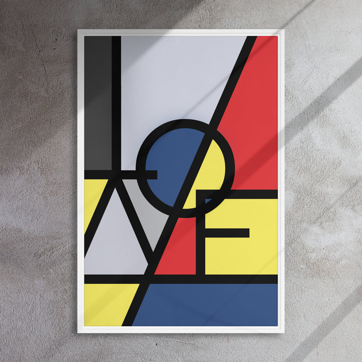 Canvas - "LOVE" in de stijl van Mondriaan