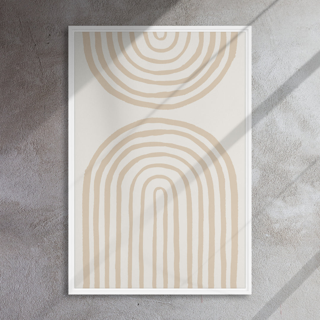 Gerahmte Leinwand - Spiral Arches Beige