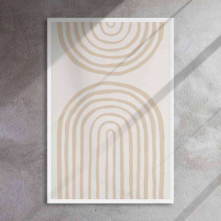 Gerahmte Leinwand - Spiral Arches Beige