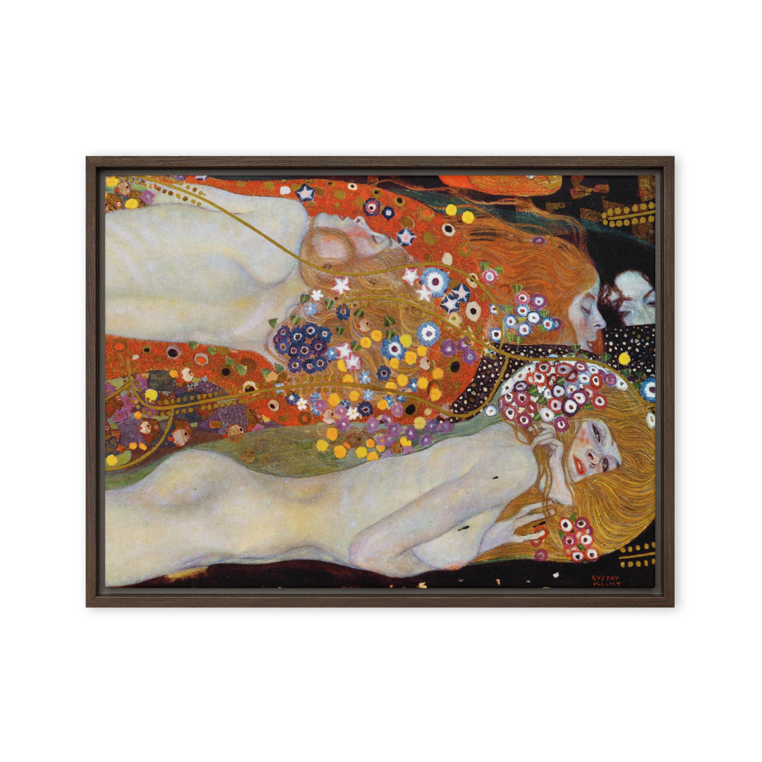 Gerahmte Leinwand - Gustav Klimt, Wasserschlangen II Gustav Klimt Braun / 46x61 cm (18″×24″) artlia