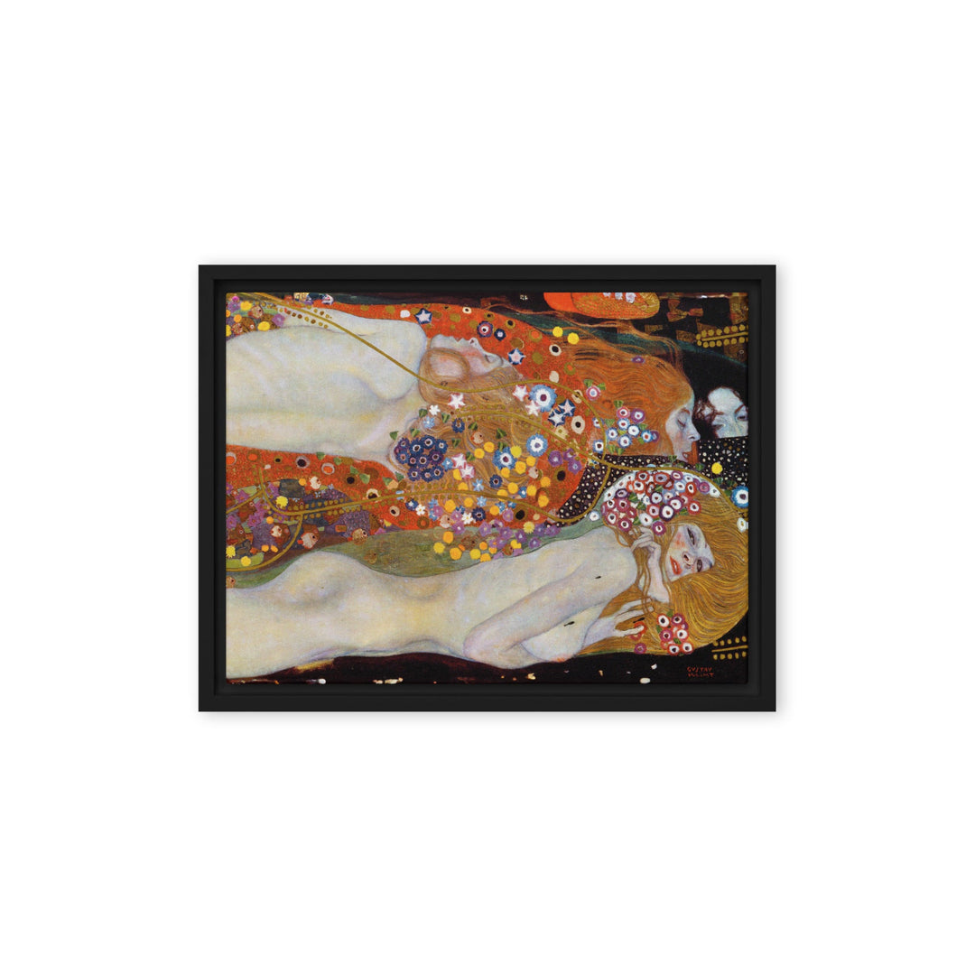 Gerahmte Leinwand - Gustav Klimt, Wasserschlangen II Gustav Klimt Schwarz / 30x41 cm (12″×16″) artlia