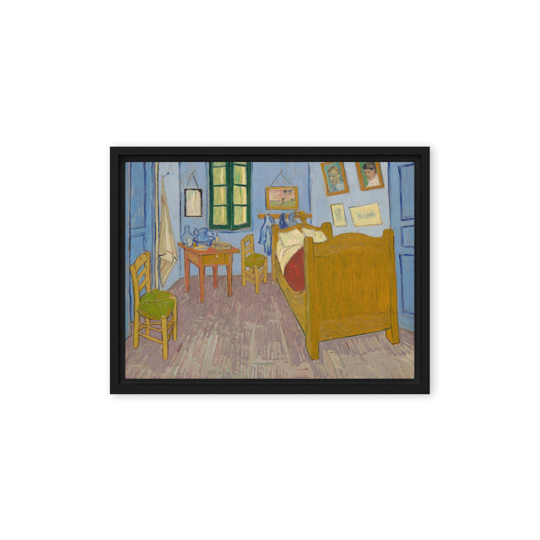 Gerahmte Leinwand - Van Gogh, Das Schlafzimmer in Arles Vincent van Gogh Schwarz / 30x41 cm (12″×16″) artlia