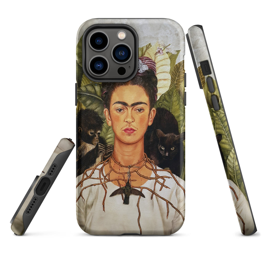Hardcase iPhone® Handyhülle - Frida Kahlo with Thorn Necklace and Hummingbird Kuratoren von artlia iPhone 14 Pro Max artlia
