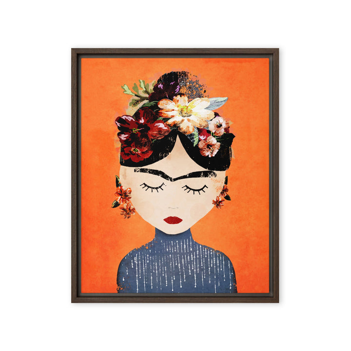 Leinwand - Frida Kahlo Orange Kuratoren von artlia Braun / 41x51 cm (16″×20″) artlia