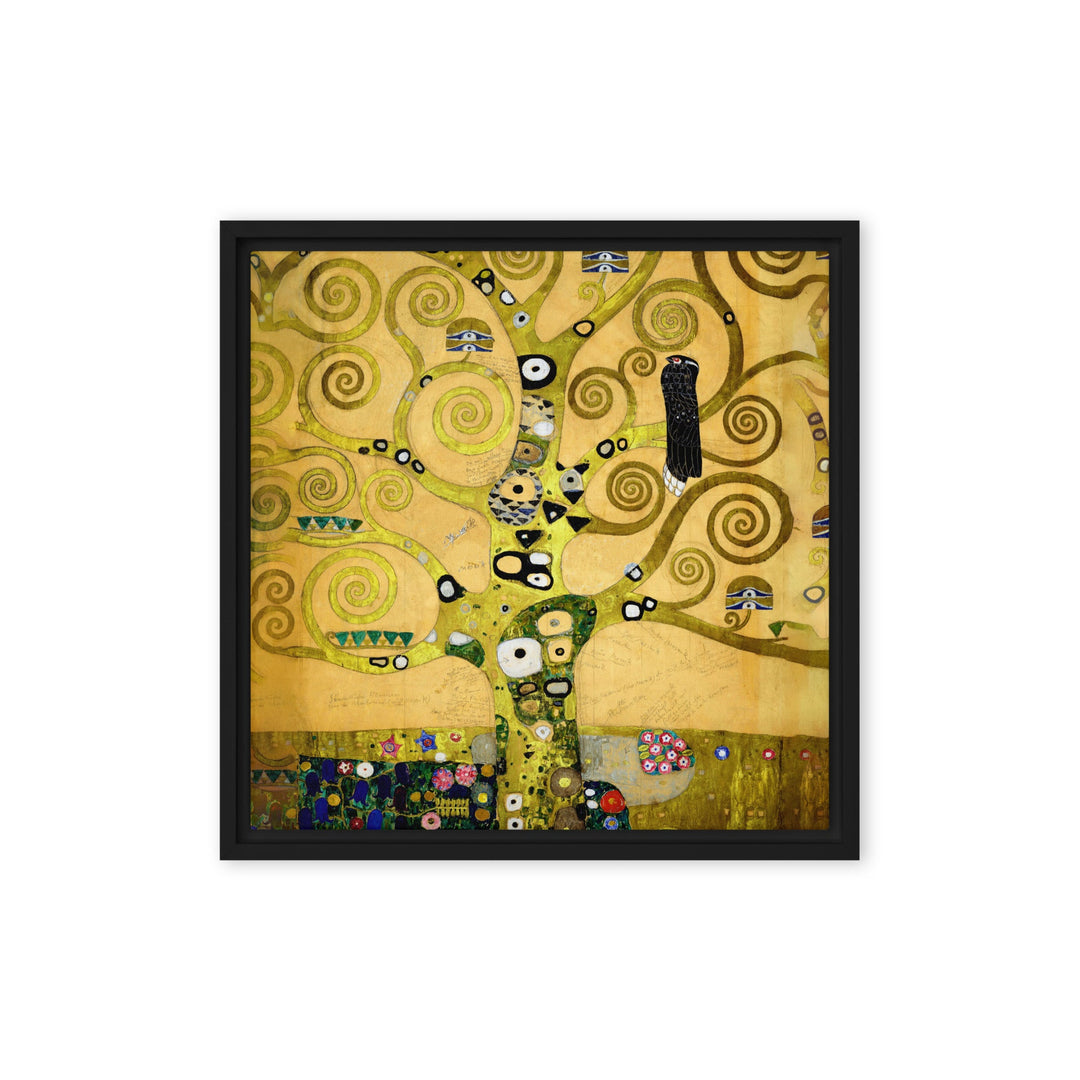 Leinwand - Gustav Klimt, der Lebensbaum Gustav Klimt Schwarz / 41x41 cm (16″×16″) artlia