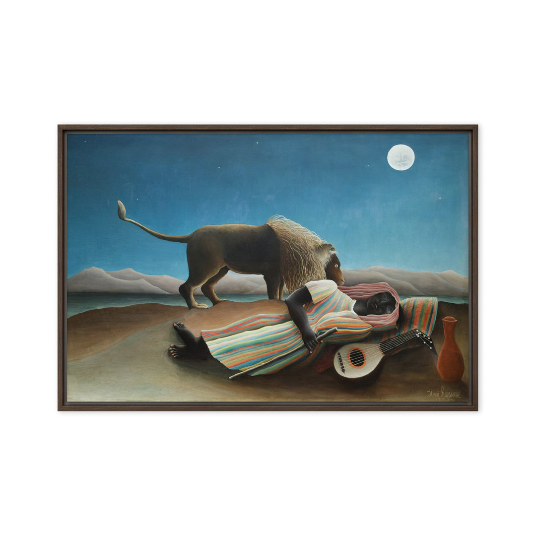 Leinwand - Henri Rousseau, Die schlafende Zigeunerin Henri Rousseau Braun / 61x91 cm (24″×36″) artlia