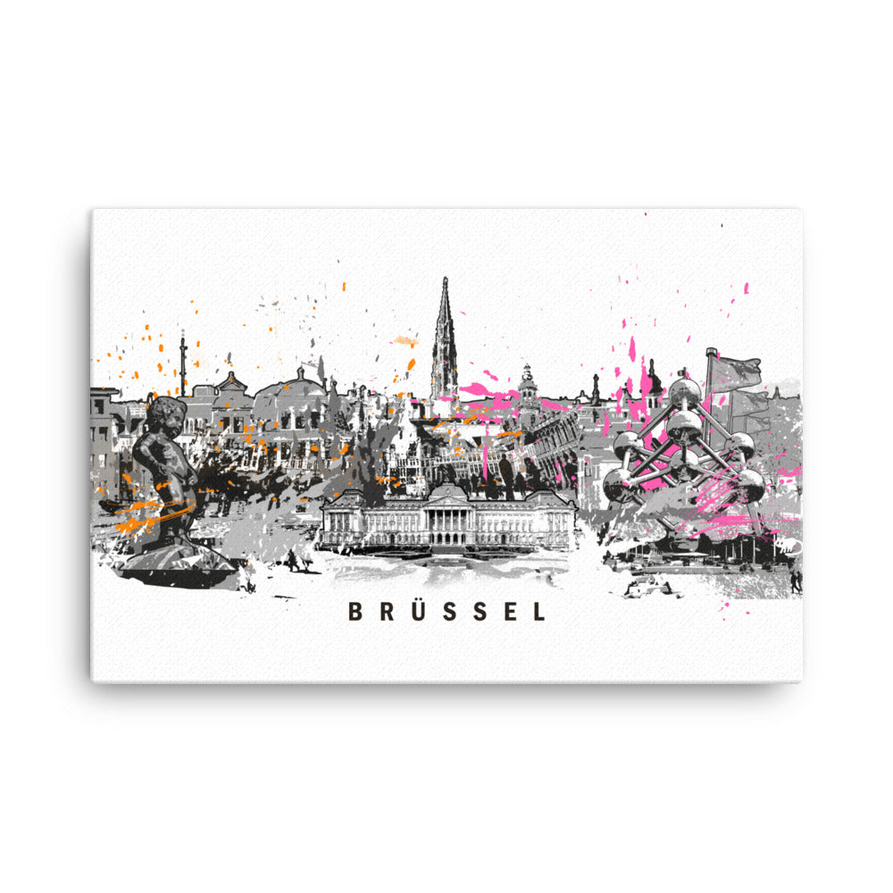 Leinwand - Skyline Brüssel Marko Kurth ohne Rahmen / 61x91 cm (24″×36″) artlia