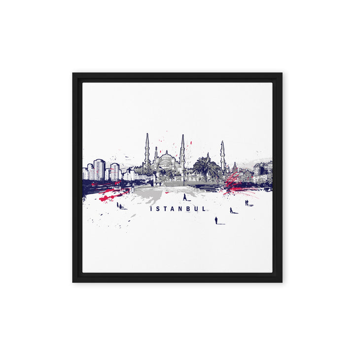 Leinwand - Skyline Istanbul Marko Kurth Schwarz / 41x41 cm (16″×16″) artlia