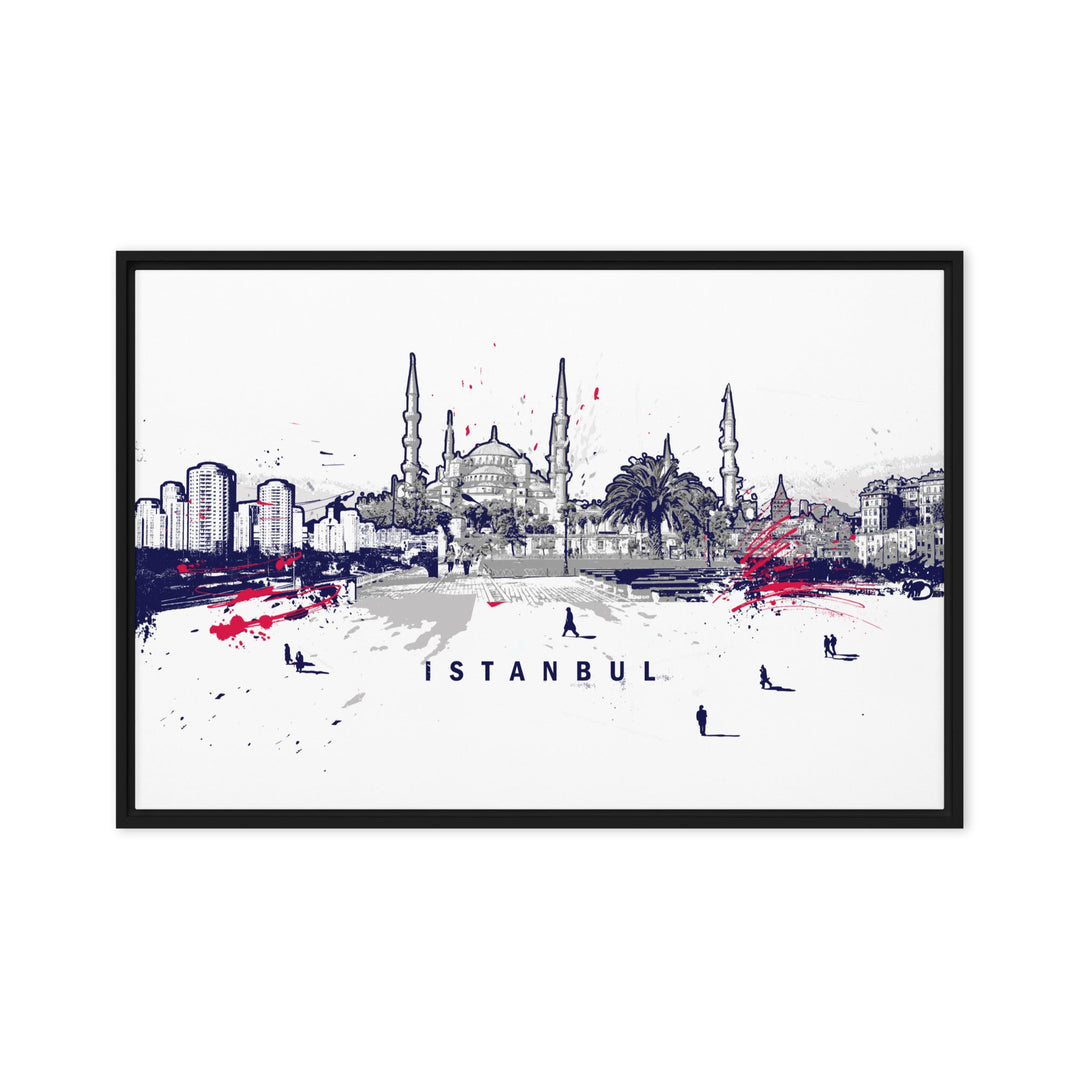 Leinwand - Skyline Istanbul Marko Kurth Schwarz / 61x91 cm (24″×36″) artlia