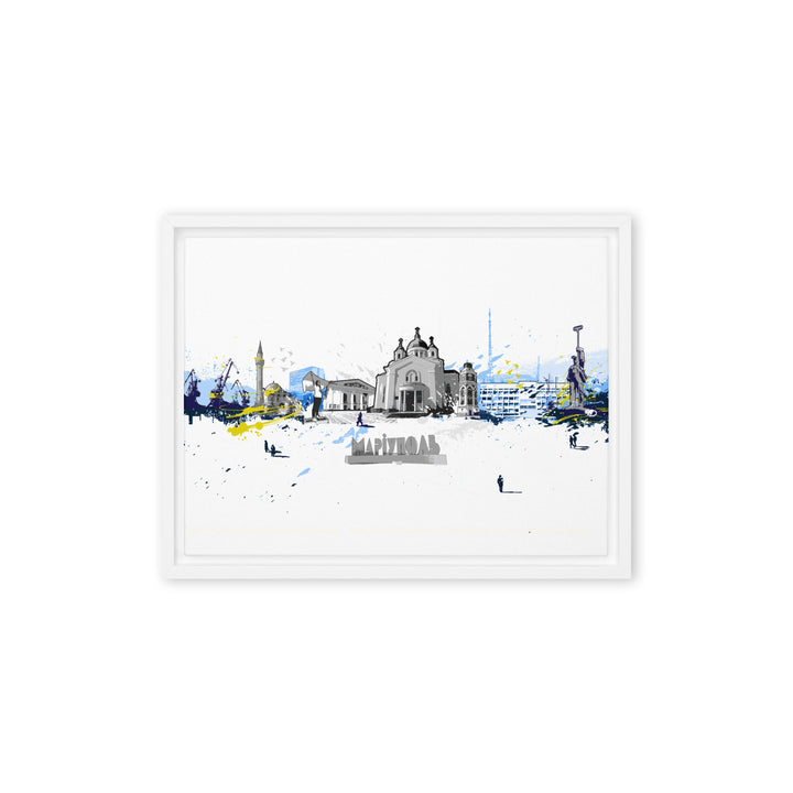 Leinwand - Skyline Mariupol Marko Kurth Weiß / 31x41 cm (12″×16″) artlia