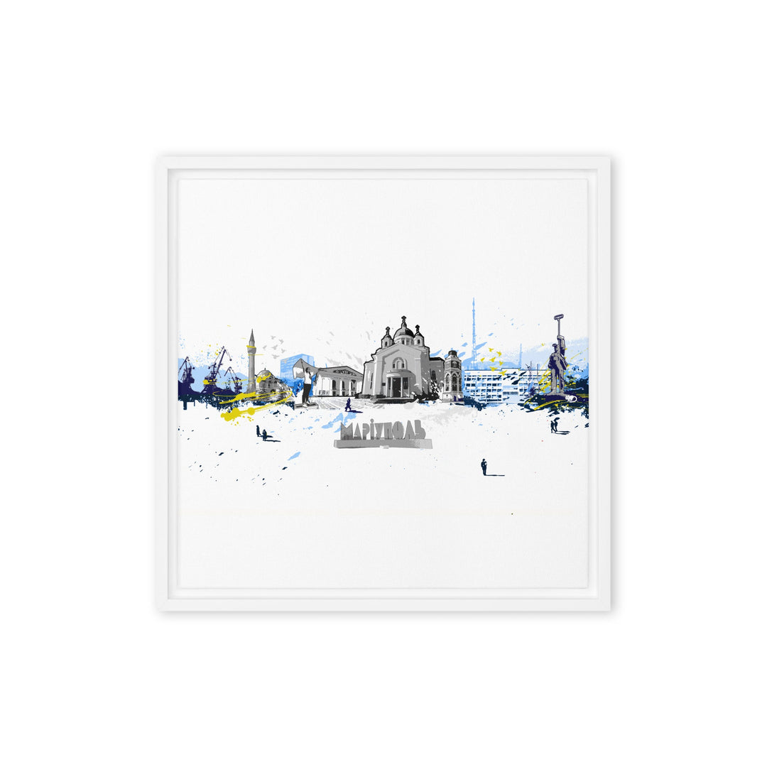 Leinwand - Skyline Mariupol Marko Kurth Weiß / 41x41 cm (16″×16″) artlia