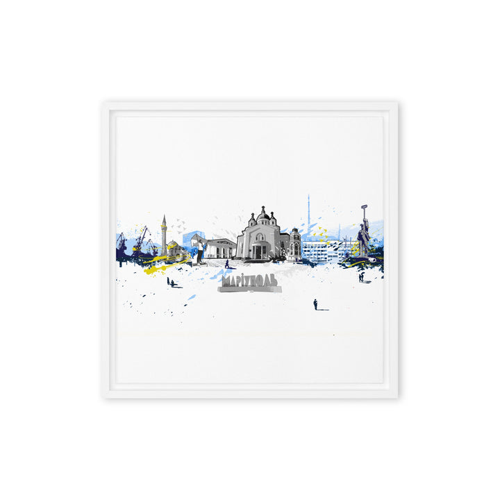 Leinwand - Skyline Mariupol Marko Kurth Weiß / 41x41 cm (16″×16″) artlia