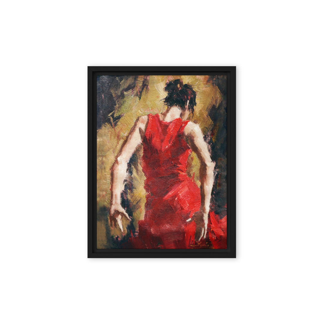 Leinwand - Tango Woman in Red Dress Kuratoren von artlia Schwarz / 31x41 cm (12″×16″) artlia