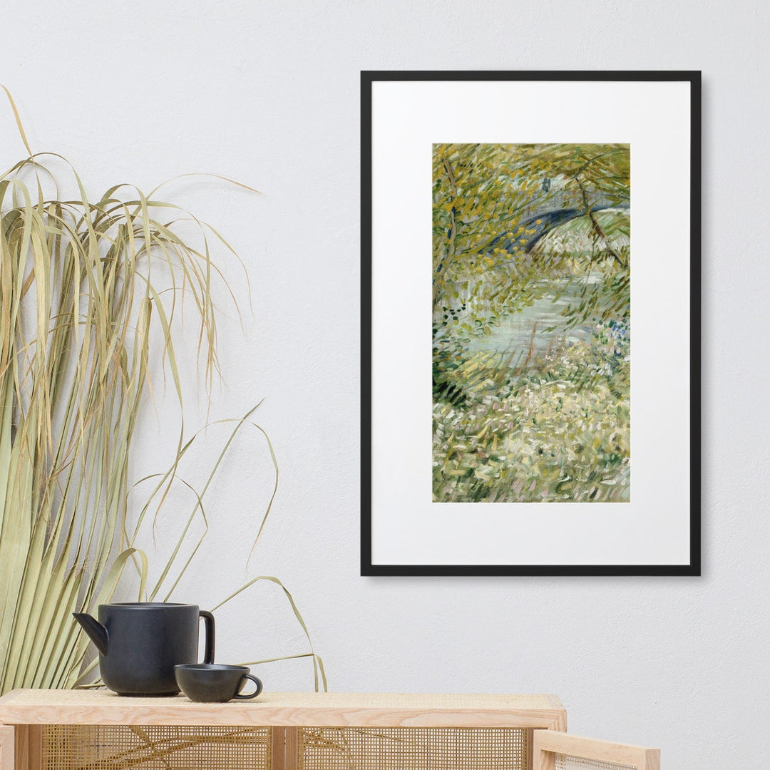 Poster mit Passepartout - Van Gogh, Seineufer im Frühling an der Pont de Clichy