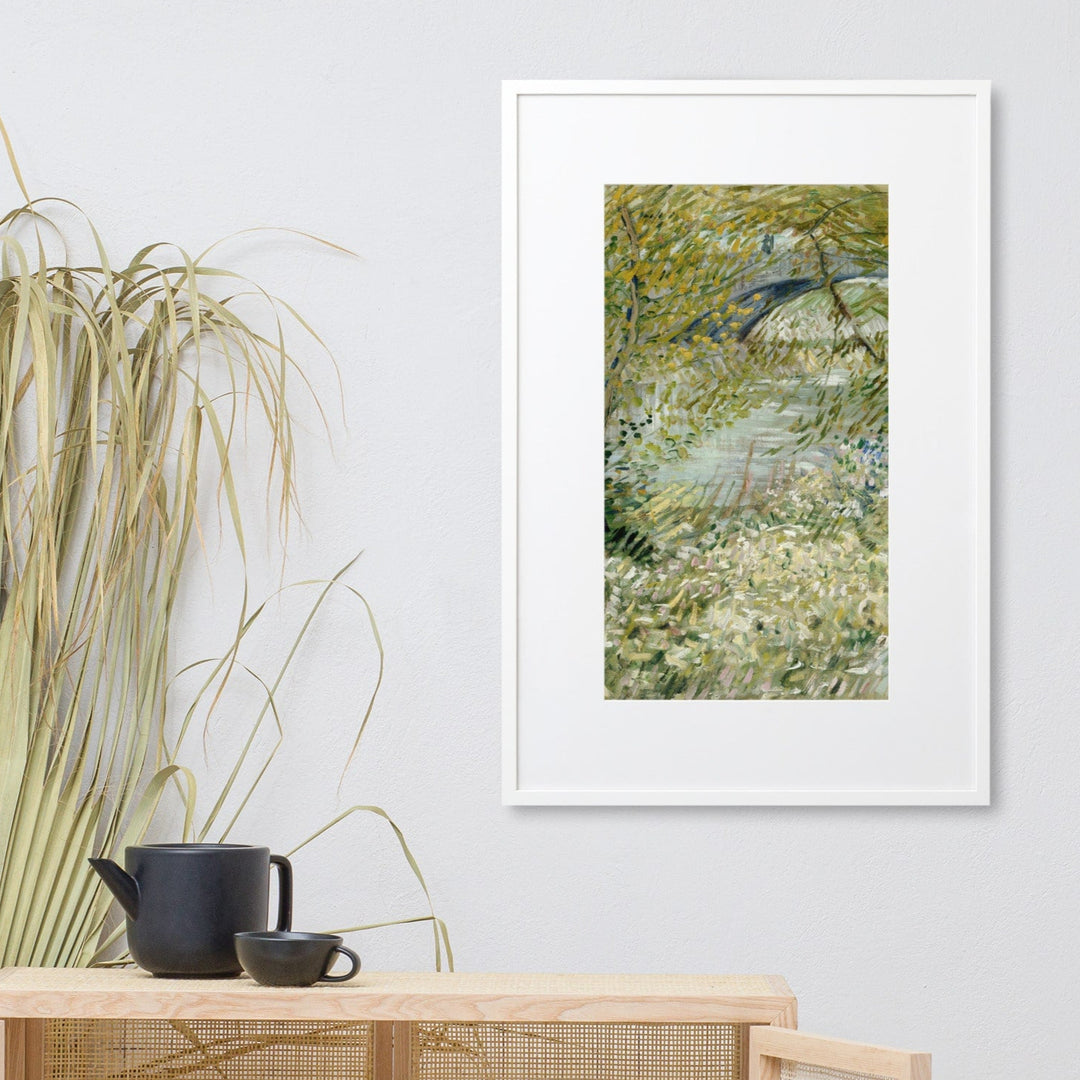 Poster mit Passepartout - Van Gogh, Seineufer im Frühling an der Pont de Clichy