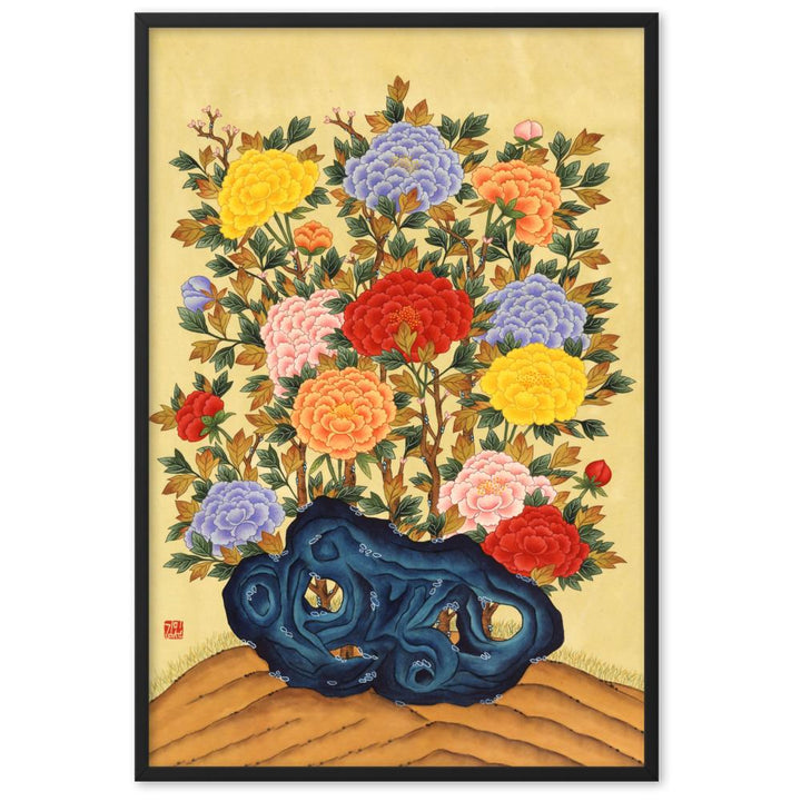 pfingstrosen-poster-im-rahmen-misun-kim-schwarz-61x91-cm-artlia-online-art-galeria-36244272087266