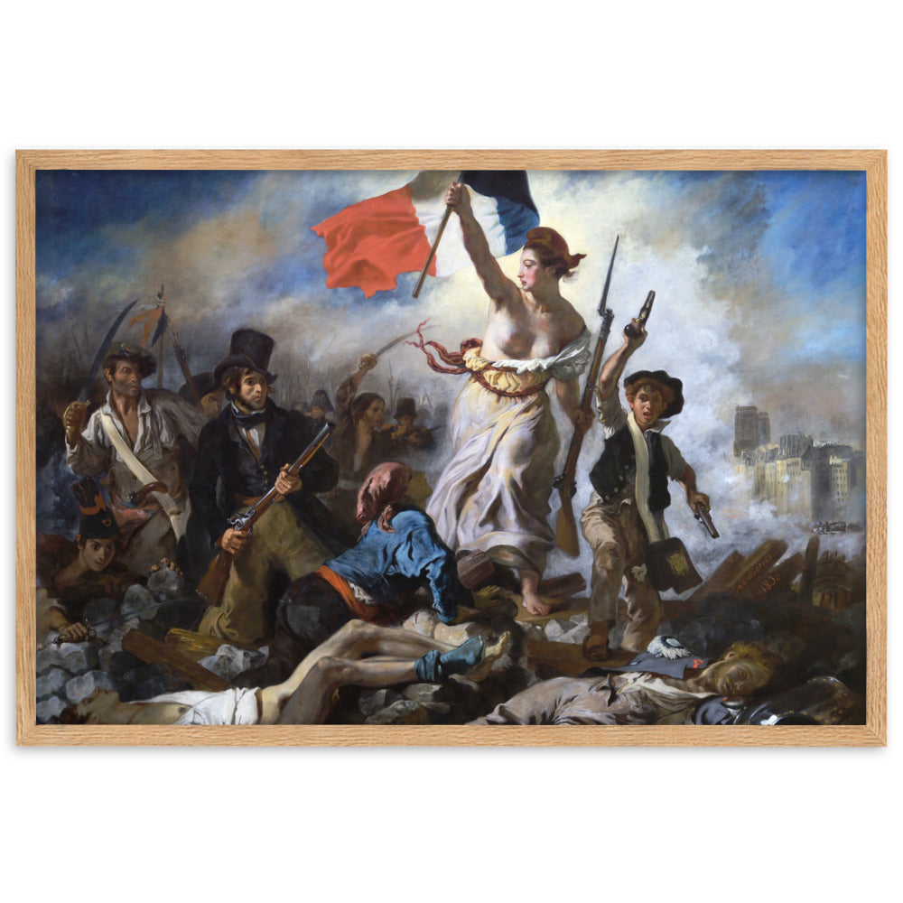 Poster - Eugène Delacroix, Die Freiheit führt das Volk Oak / 61×91 cm artlia