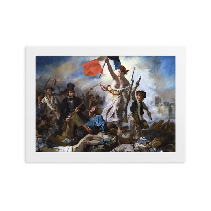 Poster - Eugène Delacroix, Die Freiheit führt das Volk Weiß / 21×30 cm artlia