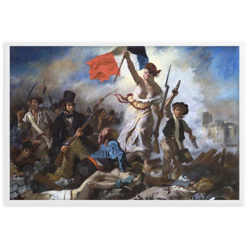 Poster - Eugène Delacroix, Die Freiheit führt das Volk Weiß / 61×91 cm artlia
