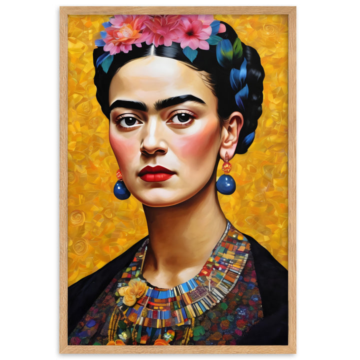 Poster - Frida Kahlo in the style of Gustav Klimt Kuratoren von artlia Oak / 61×91 cm artlia