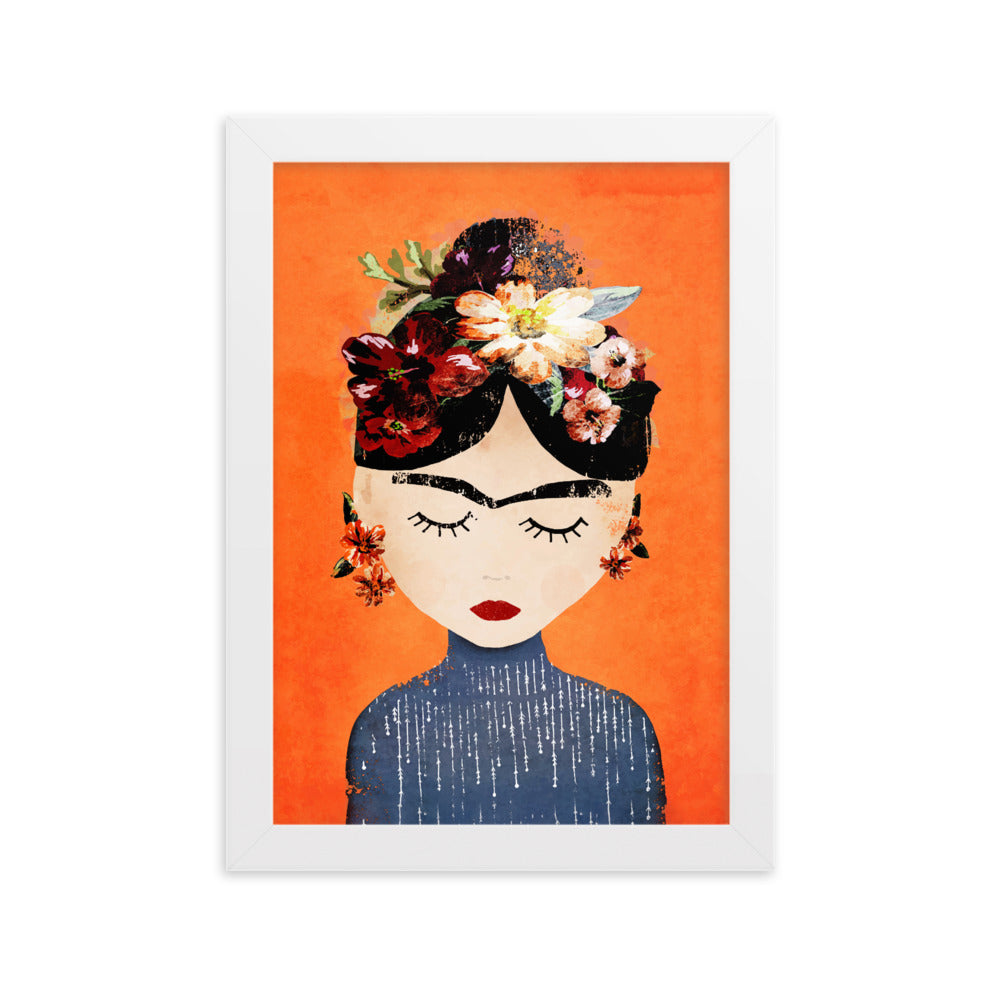 Poster - Frida Kahlo Orange Kuratoren von artlia Weiß / 21×30 cm artlia