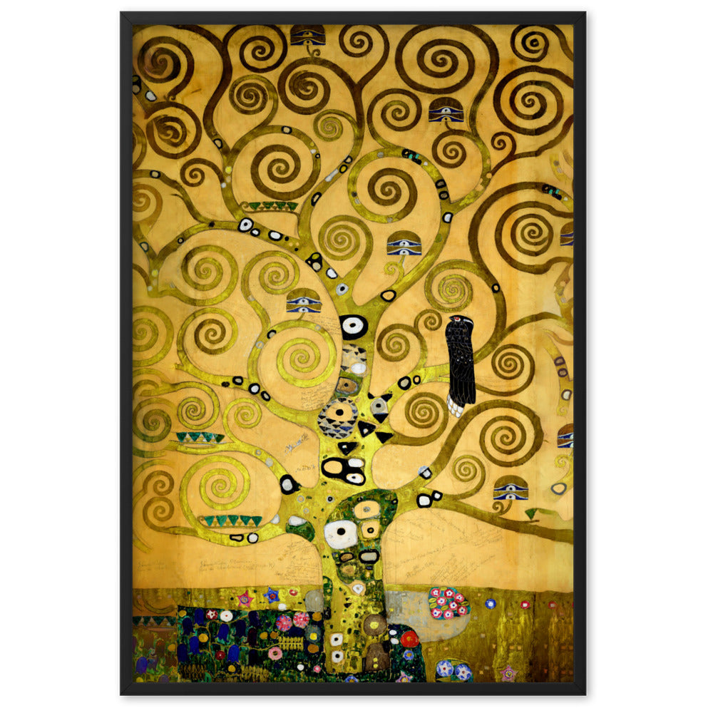 Poster - Gustav Klimt, der Lebensbaum artlia Schwarz / 61×91 cm artlia