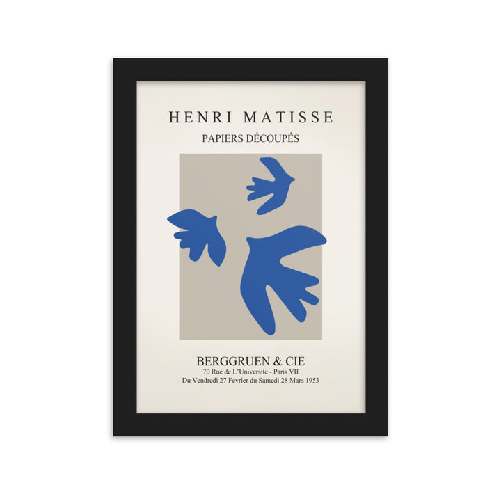 Poster - Henri Matisse, blaue Vögel Henri Matisse Schwarz / 21×30 cm artlia