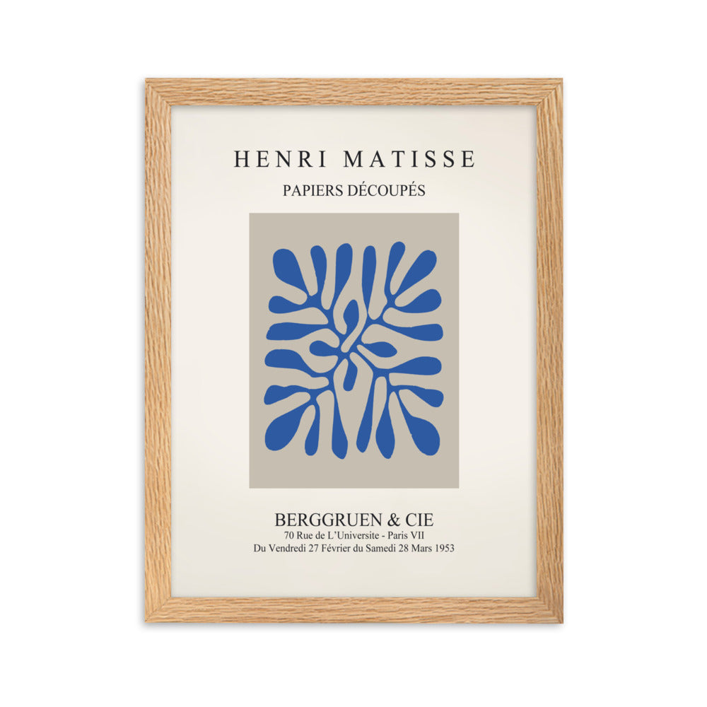 Poster - Henri Matisse, Papier Découpés blaue Blätter Henri Matisse Oak / 30×40 cm artlia