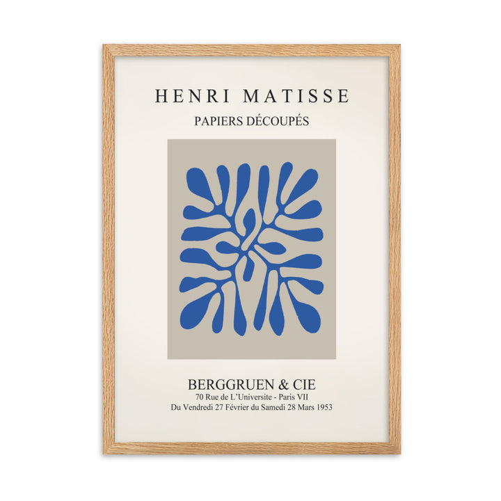 Poster - Henri Matisse, Papier Découpés blaue Blätter Henri Matisse Oak / 50×70 cm artlia