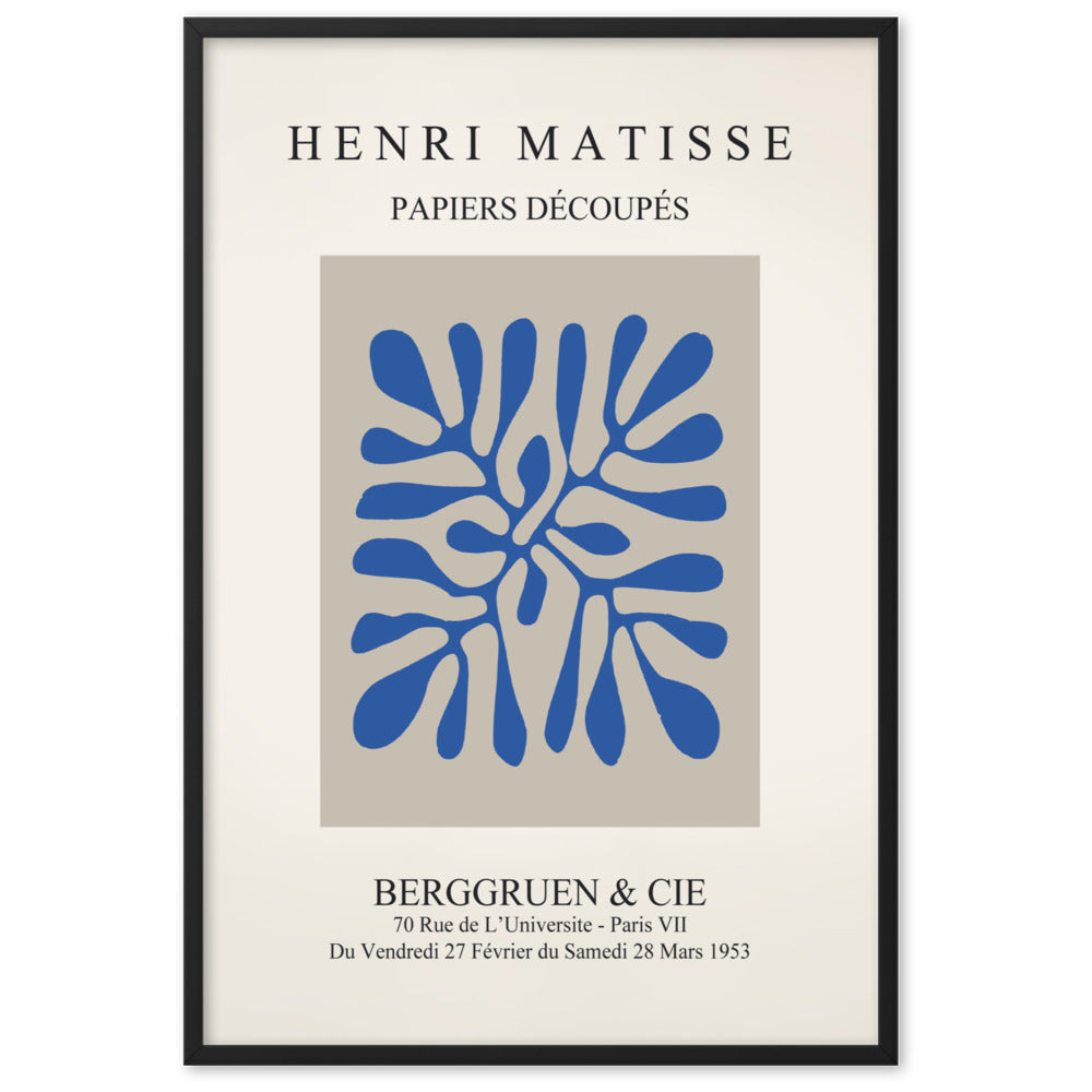 Poster - Henri Matisse, Papier Découpés blaue Blätter Henri Matisse Schwarz / 61×91 cm artlia