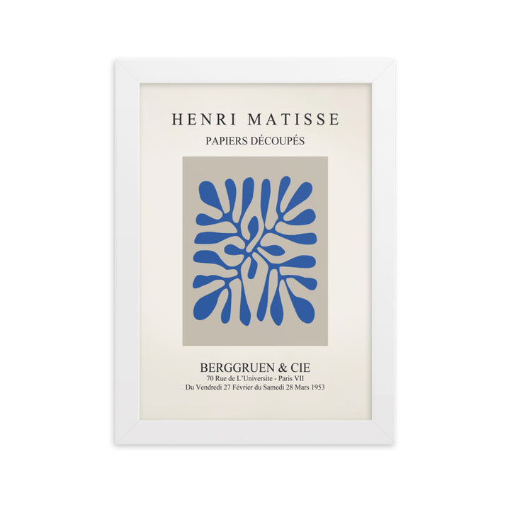 Poster - Henri Matisse, Papier Découpés blaue Blätter Henri Matisse Weiß / 21×30 cm artlia