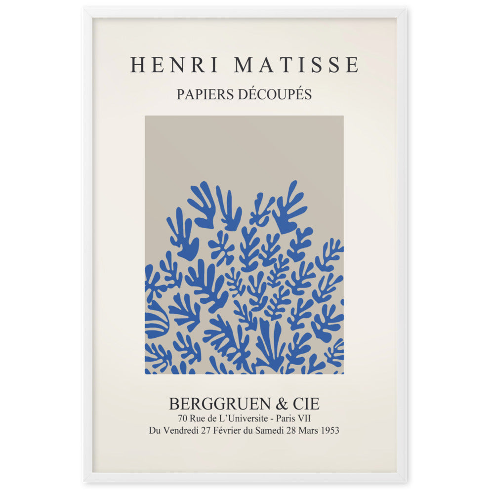 Poster - Henri Matisse, Papier Découpés blaue Blumen Henri Matisse ohne Rahmen / 21×30 cm artlia