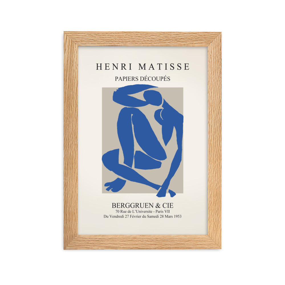 Poster - Henri Matisse, Papier Découpés blauer Akt Henri Matisse Oak / 21×30 cm artlia